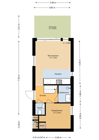 Floorplan - Zeedijk 24-011, 4504 PN Nieuwvliet